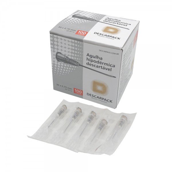 Agulha Hipodérmica 25×0,70mm 22g c/100 – Descarpack