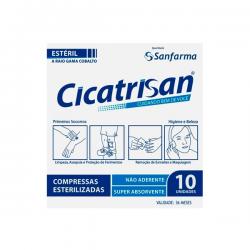Cicatrizam Compressas De Gaze Não Aderente Estéril  c/10 Caixa C/40 Unidades – Sanfarma