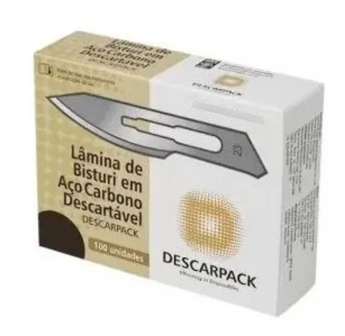 Lamina De Bisturi Aço Carbono Nº 23 C/100 – Descarpack