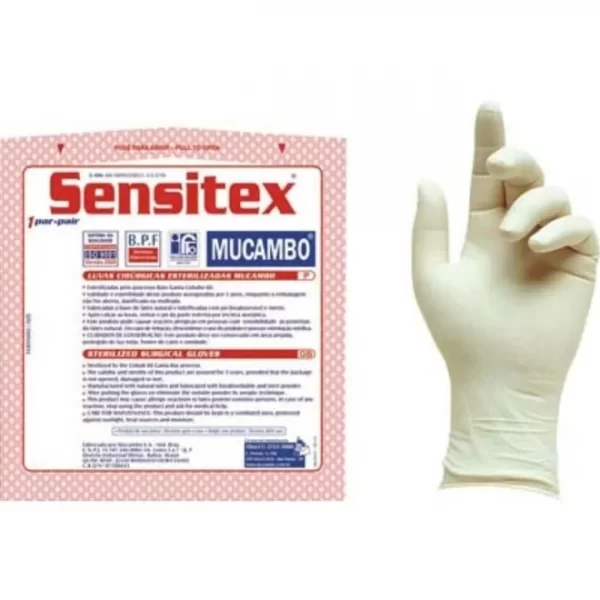 Luva Estéril nº 7,5 - Sensitex Mucambo  Kit C/30 Pares