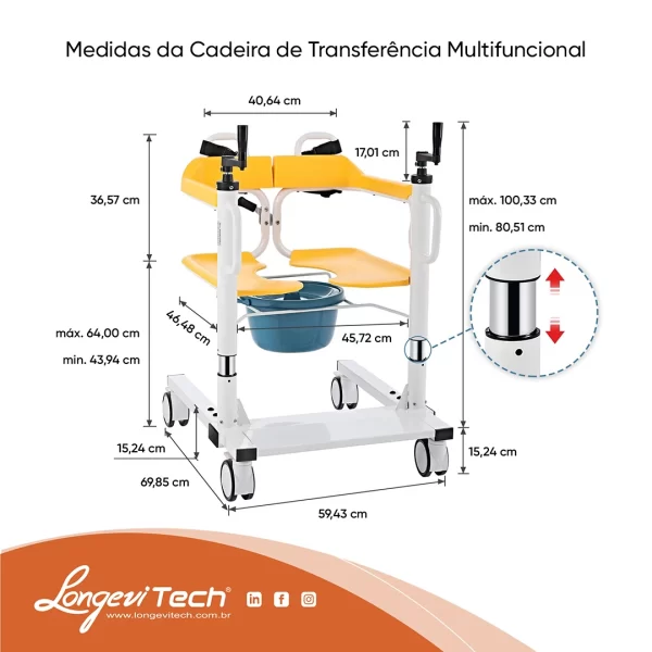Cadeira de Transferência Multifuncional- LONGEVITECH - Image 2